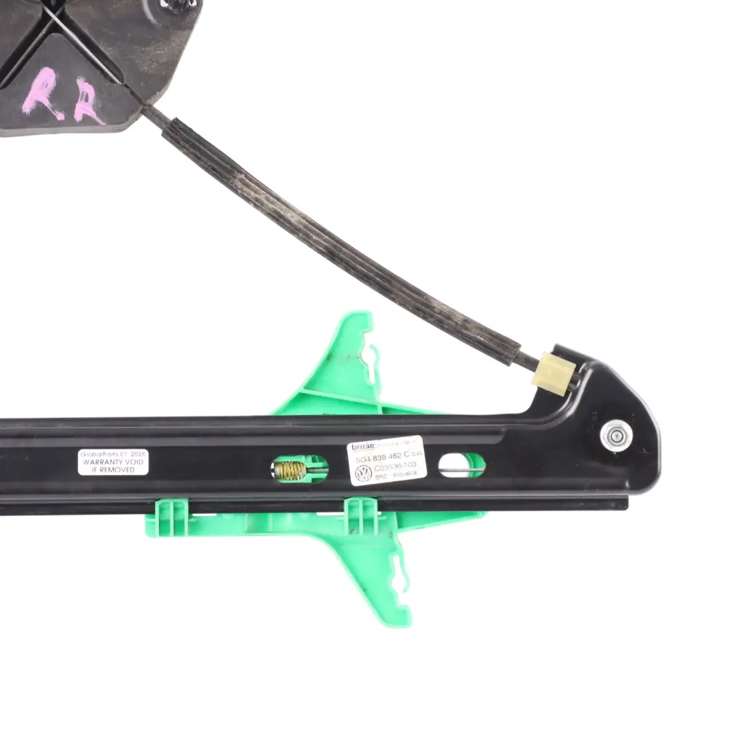 Mécanisme Lève-Vitre Arrière Droit pour Volkswagen Golf Mk7 à propos du numéro de pièce 5G4839462C Volkswagen Golf Mk7 Mécanisme Lève-Vitre Arrière Droit - SKU 5G4839462C-1 - Numéro de pièce 5G4839462C