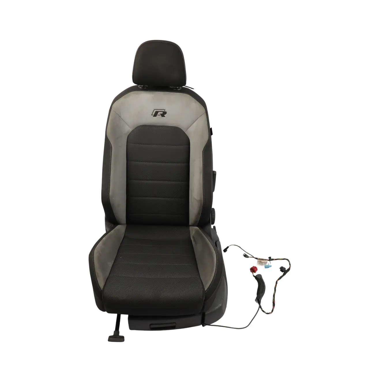 Volkswagen Golf VII R 5D Front Seat Heated Cloth Alcantara Black Grey Left N/S