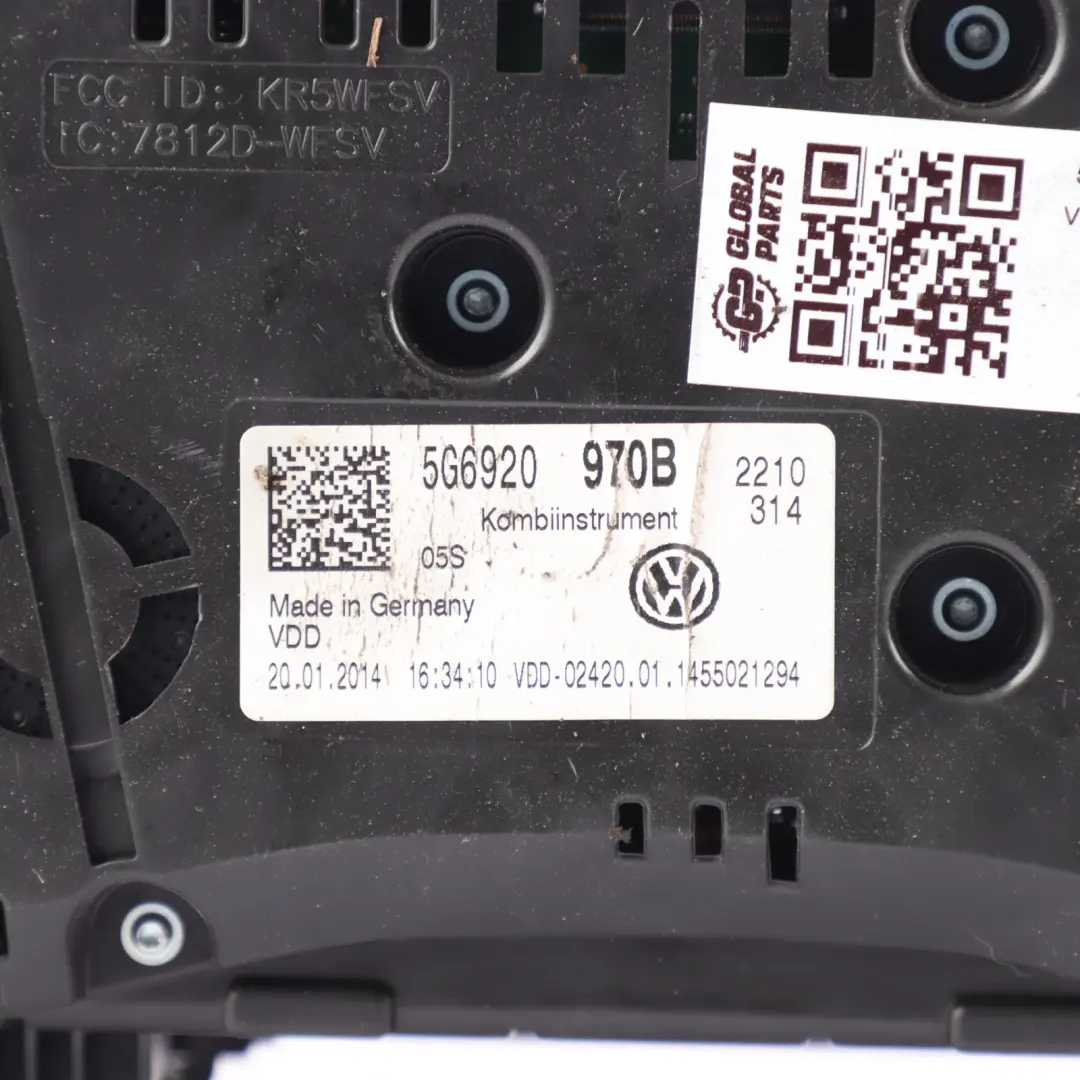Volkswagen Golf R Mk7 Instrument Cluster Speedo Clocks Petrol Manual - SKU RHD-5G6920970B - Part number 5G6920970B