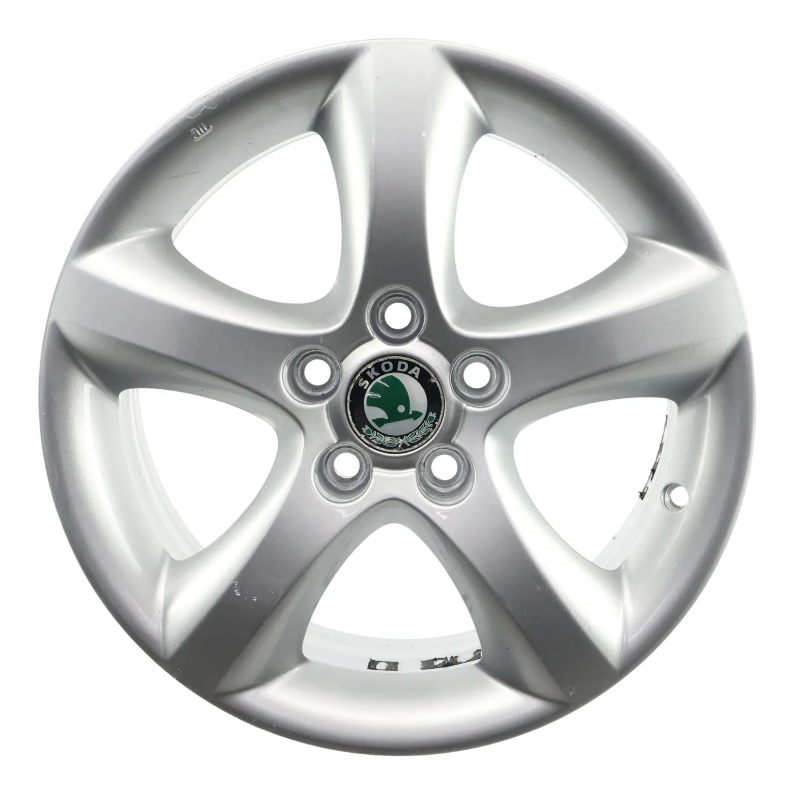 Skoda Fabia 5J Silver Wheel Rim Alloy 15" 6J ET:43 Star Spoke 5J0601025A