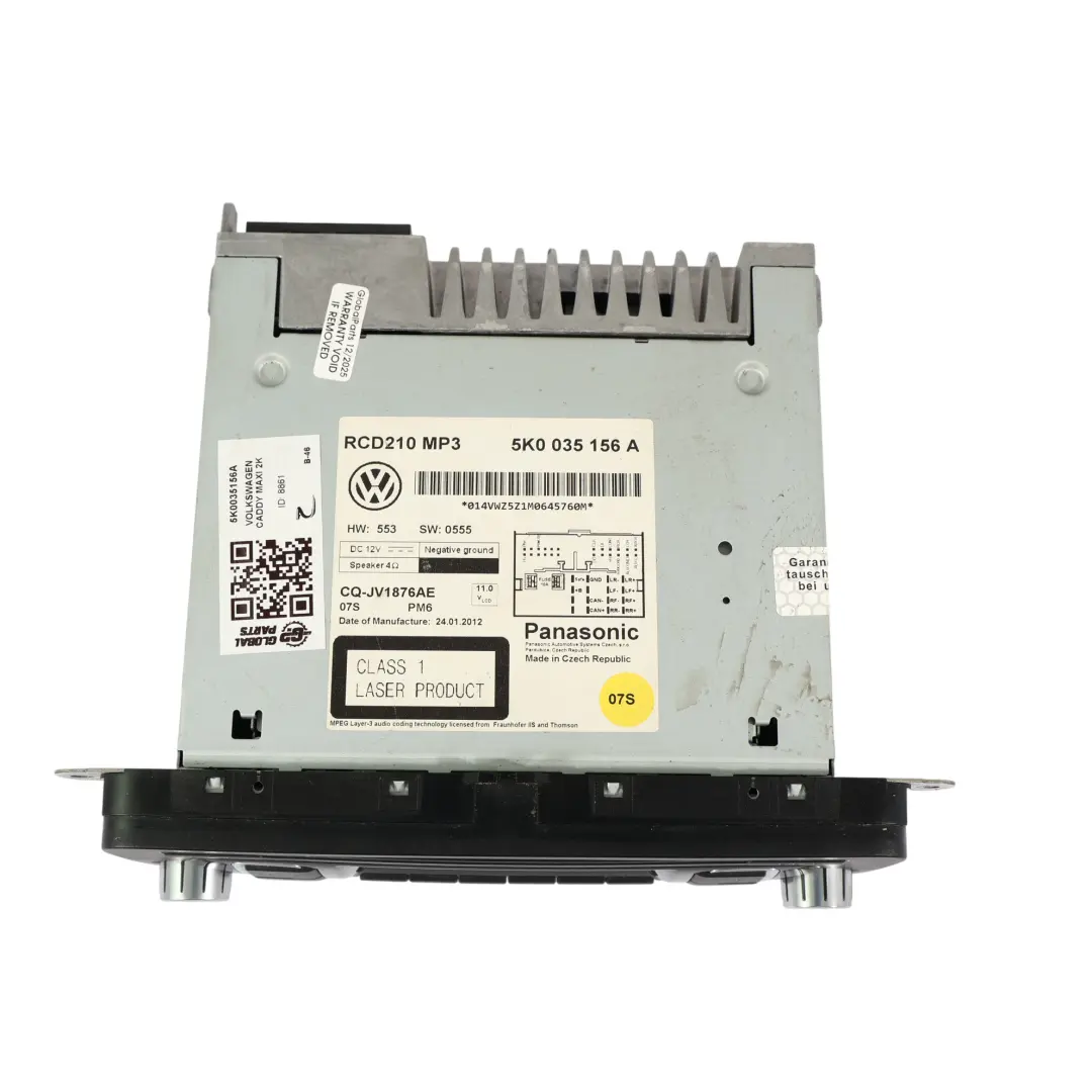 VW Volkswagen Caddy Golf MK6 Stereo Radio CD Changer Player Head Unit - SKU 5K0035156A - Part number 5K0035156A