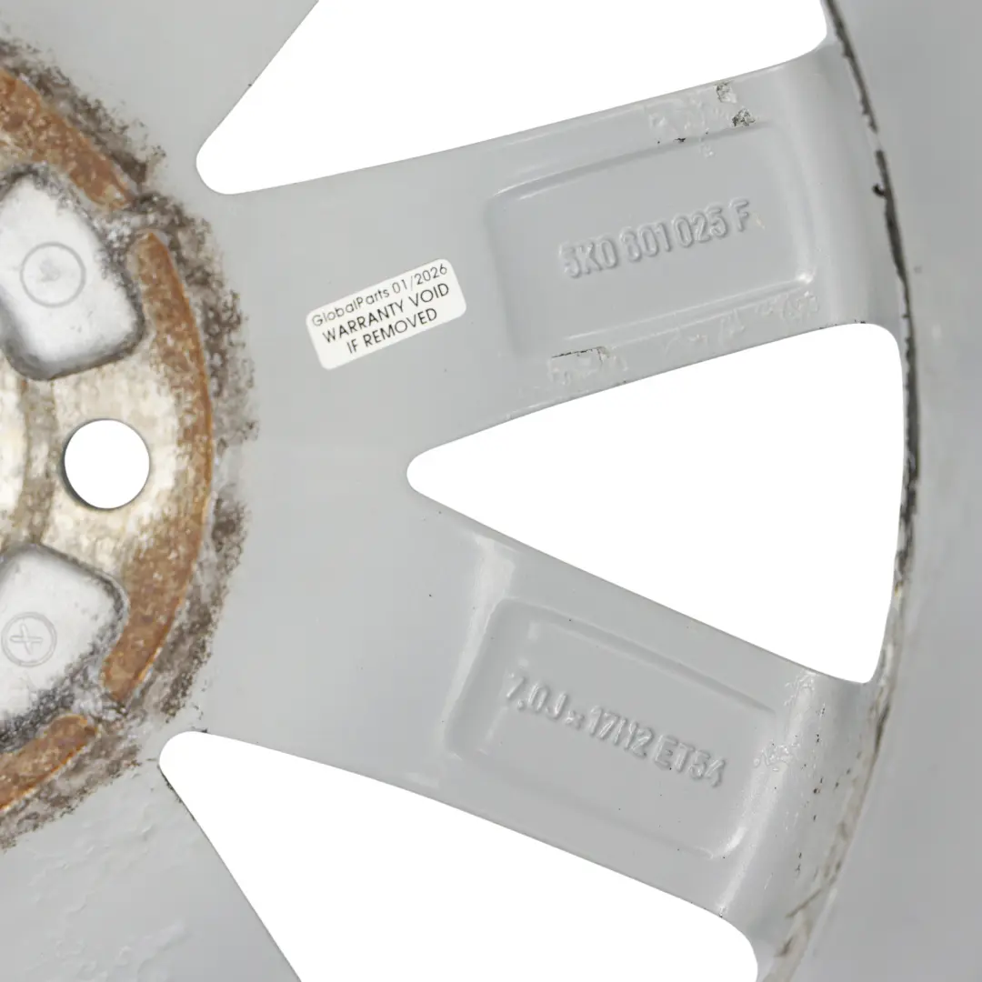 Volkswagen Golf Mk6 Argento Cerchio In Lega 17" 7J ET:54 - SKU 5K0601025F-1 - Numero di parte 5K0601025F