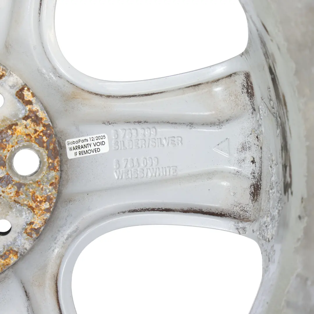 Alloy Rim 17" 7J ET:48 5-Star 91 to Mini Cooper One R50 R52 R53 Silver Wheel with Part number 6763299 Mini Cooper One R50 R52 R53 Silver Wheel Alloy Rim 17" 7J ET:48 5-Star 91 - SKU 6763299-1 - Part number 6763299