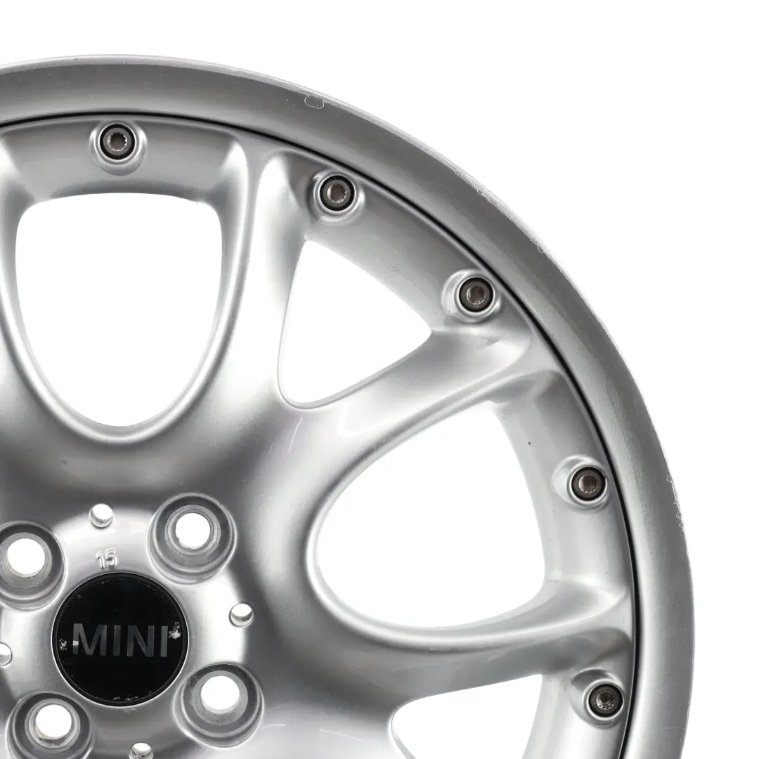 Cerchio Ruota Lega Argento 17" 7J ET:48 Web Cross Spoke 98 per Mini Cooper R50 R56 con numero di parte 6775686 Mini Cooper R50 R56 Cerchio Ruota Lega Argento 17" 7J ET:48 Web Cross Spoke 98 - SKU 6775686-4 - Numero di parte 6775686