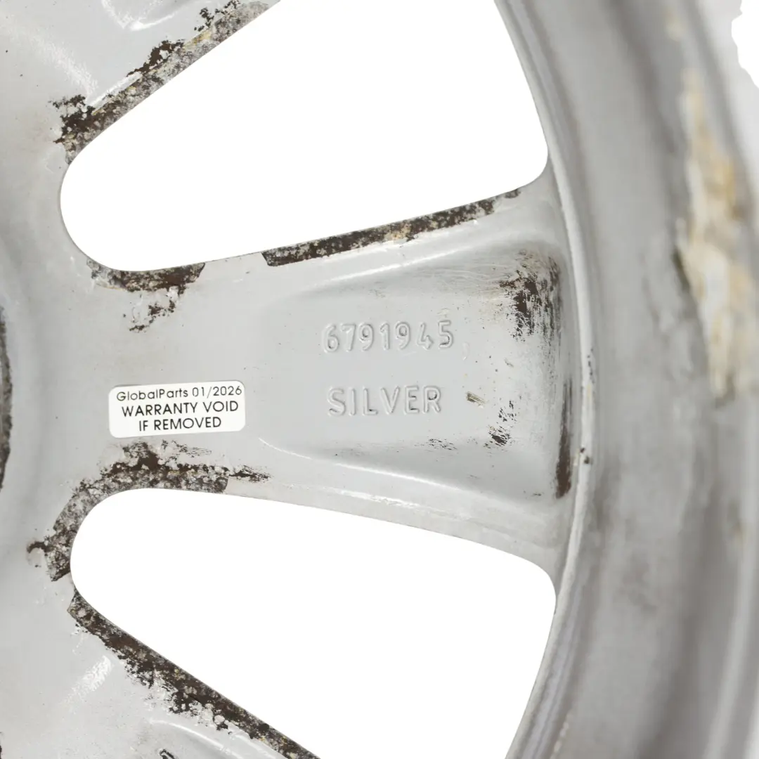 Alloy Rim 17" 7J ET:48 Conical Spoke 121 to Mini Cooper R55 R56 R57 Silver Wheel with Part number 6791945 Mini Cooper R55 R56 R57 Silver Wheel Alloy Rim 17" 7J ET:48 Conical Spoke 121 - SKU 6791945-2 - Part number 6791945