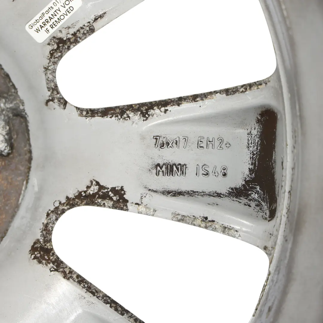 Llanta De aleacion De plata 17" 7J ET:48 Radios conicos 121 para Mini R55 R56 R57 con número de pieza 6791945 Mini R55 R56 R57 Llanta De aleacion De plata 17" 7J ET:48 Radios conicos 121 - SKU 6791945-2 - Número de pieza 6791945