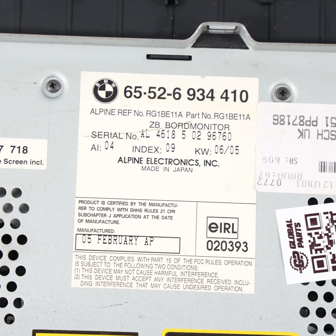 BMW E46 Radioodtwarzacz Radio CD Nawigacja Panel Sterowania - SKU 6934410 - Numer Części 6934410