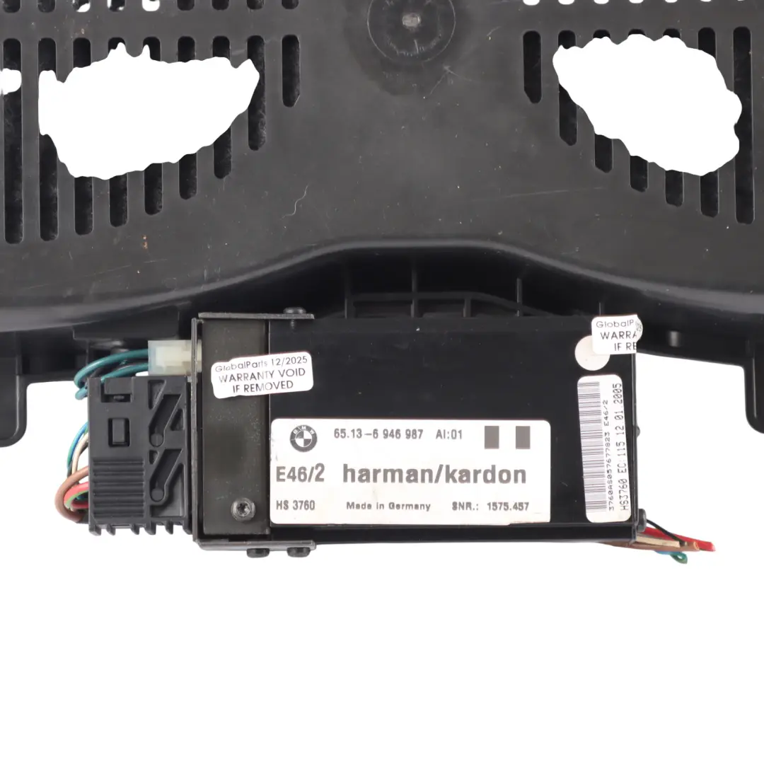 Harman Kardon Amplifier Subwoofer Box Housing Speaker to BMW M3 E46 with Part number 6946987 BMW M3 E46 Harman Kardon Amplifier Subwoofer Box Housing Speaker - SKU 6946987 - Part number 6946987