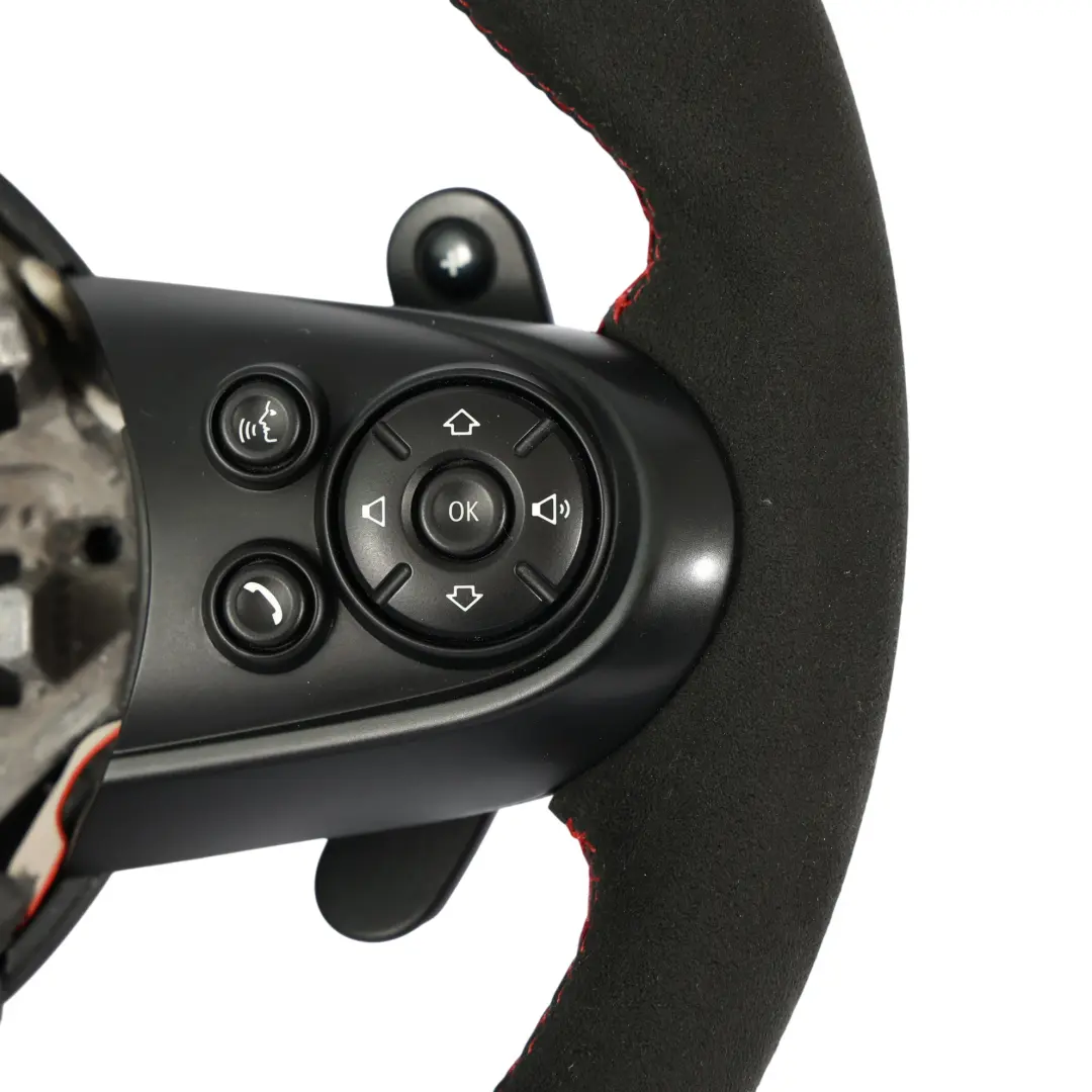 NUOVO Nero / Alcantara Pelle Sportivo Pagaie per Volante Mini Cooper S JCW F55 F56 con numero di parte 6996049 Volante Mini Cooper S JCW F55 F56 NUOVO Nero / Alcantara Pelle Sportivo Pagaie - SKU 6996049-1 - Numero di parte 6996049