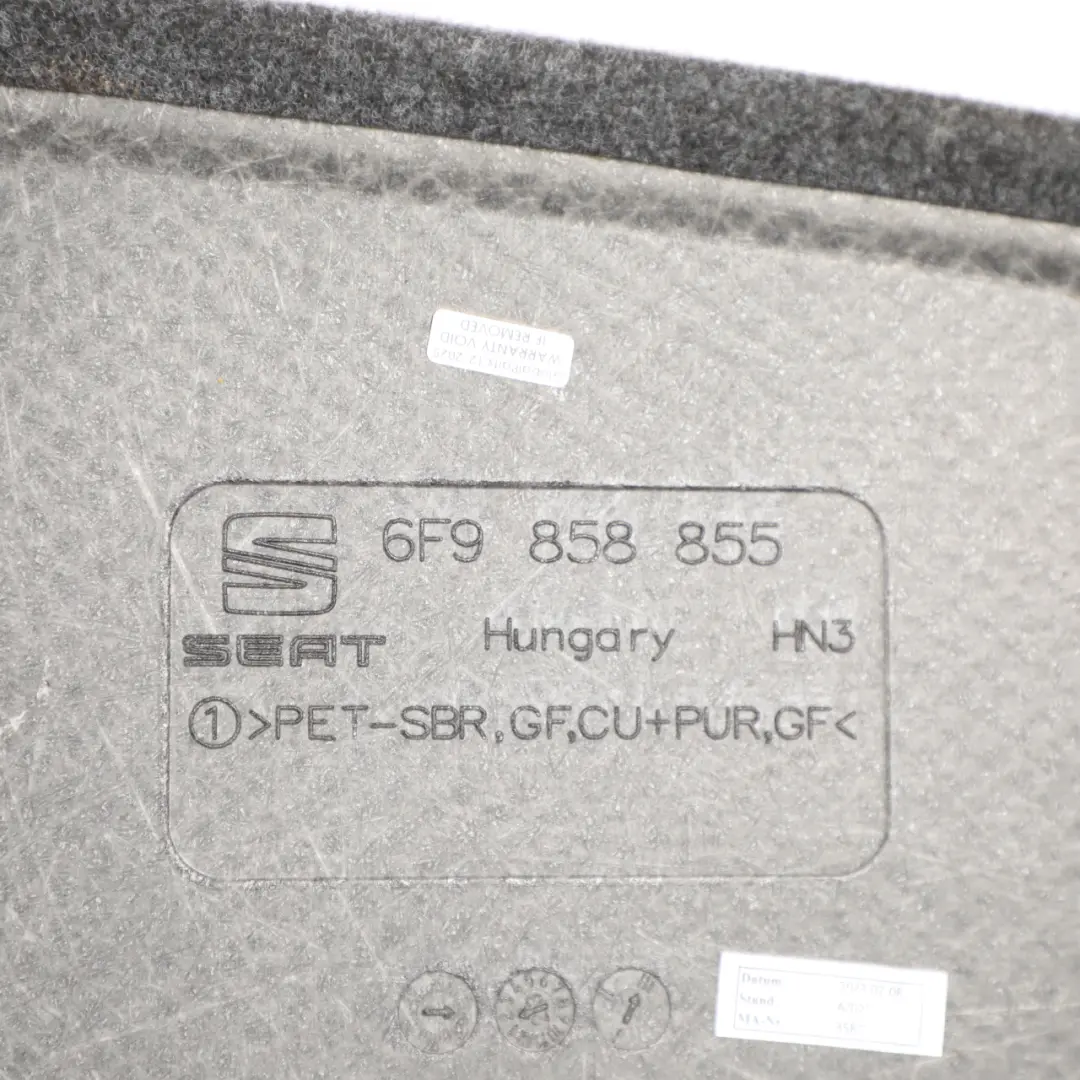 Boot Trunk Carpet Floor Mat Rear Liner Covering Panel 6F9858855 to Seat Arona with Part number 6F9858855A Seat Arona Boot Trunk Carpet Floor Mat Rear Liner Covering Panel 6F9858855 - SKU 6F9858855A - Part number 6F9858855A