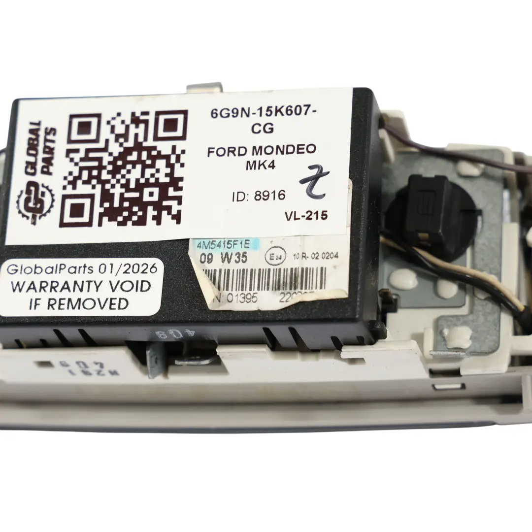Mk4 Luce Di Lettura Anteriore Del Tetto Interno per Ford Mondeo con numero di parte 6G9N-15K607-CG Ford Mondeo Mk4 Luce Di Lettura Anteriore Del Tetto Interno - SKU 6G9N-15K607-CG - Numero di parte 6G9N-15K607-CG
