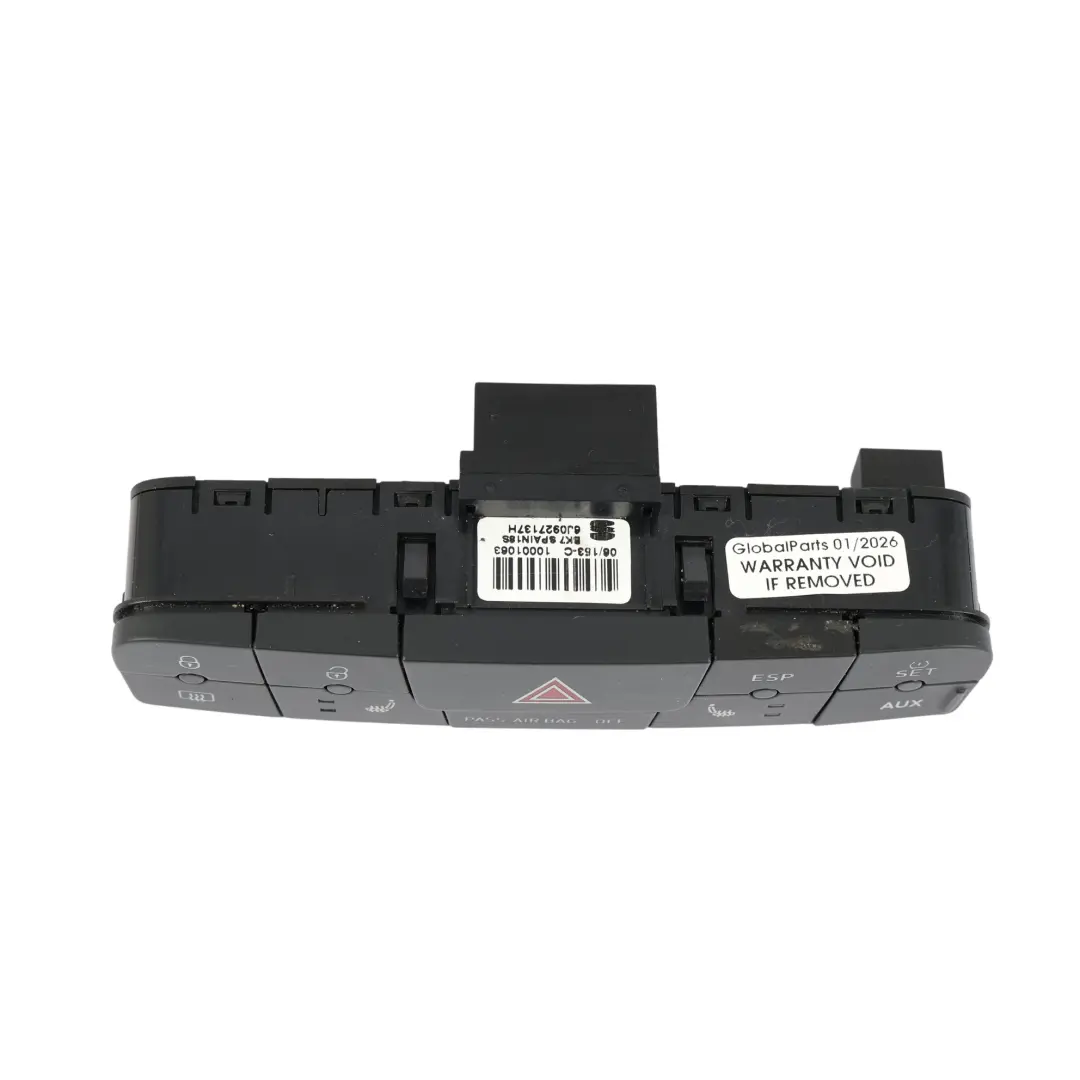 Seat Ibiza 6J Interrupteur Feux Détresse Tableau Bord Noir - SKU 6J0927137H - Numéro de pièce 6J0927137H