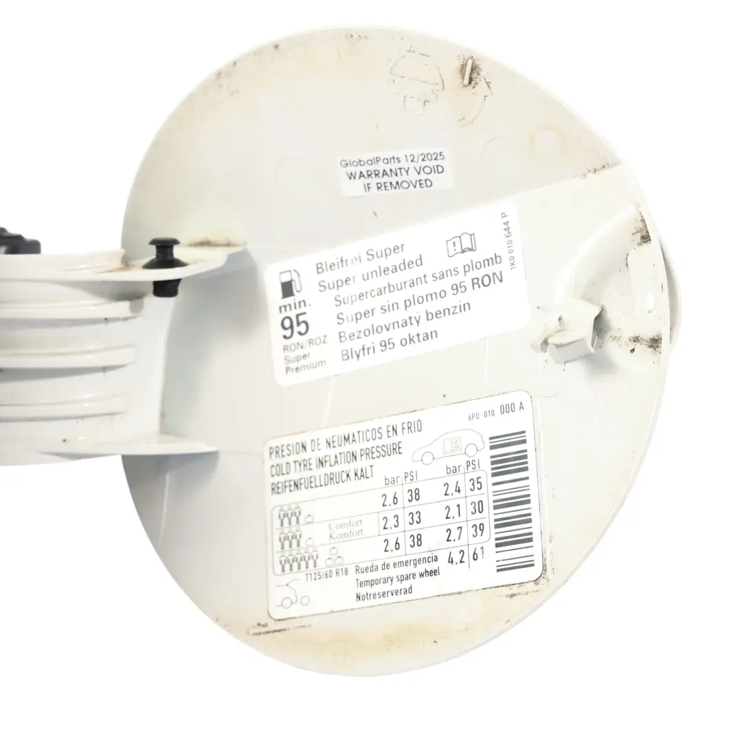 Seat Ibiza 6P TSI Coperchio Tappo Carburante Bianco Candido - B9A/F9E - SKU 6J4809905F-CAN - Numero di parte 6J4809905F