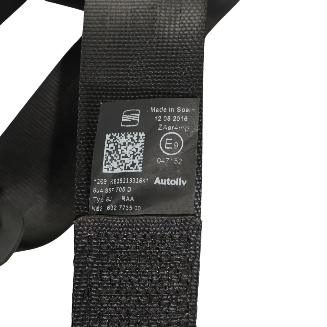 Seat Ibiza 6J 6P 5Dr Seat Belt Black Seatbelt Front Left N/S - SKU 6J4857705D - Part number 6J4857705D