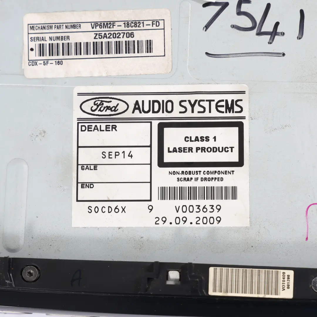 Radio Samochodowe Sony DAB Zmieniarka 6CD 8S7T-18C939-ME do Ford Mondeo IV o numerze 6M2F-18C821-FD Ford Mondeo IV Radio Samochodowe Sony DAB Zmieniarka 6CD 8S7T-18C939-ME - SKU 6M2F-18C821-FD - Numer Części 6M2F-18C821-FD