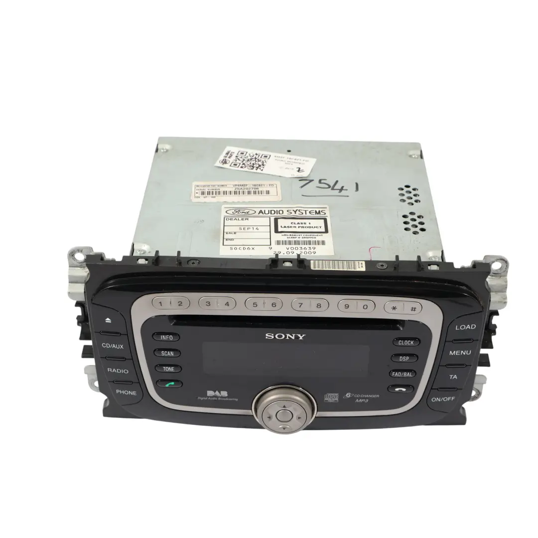 Ford Mondeo IV Galaxy III Radio CD Autoradio Sony DAB 8S7T-18C939-ME - SKU 6M2F-18C821-FD - Número de pieza 6M2F-18C821-FD