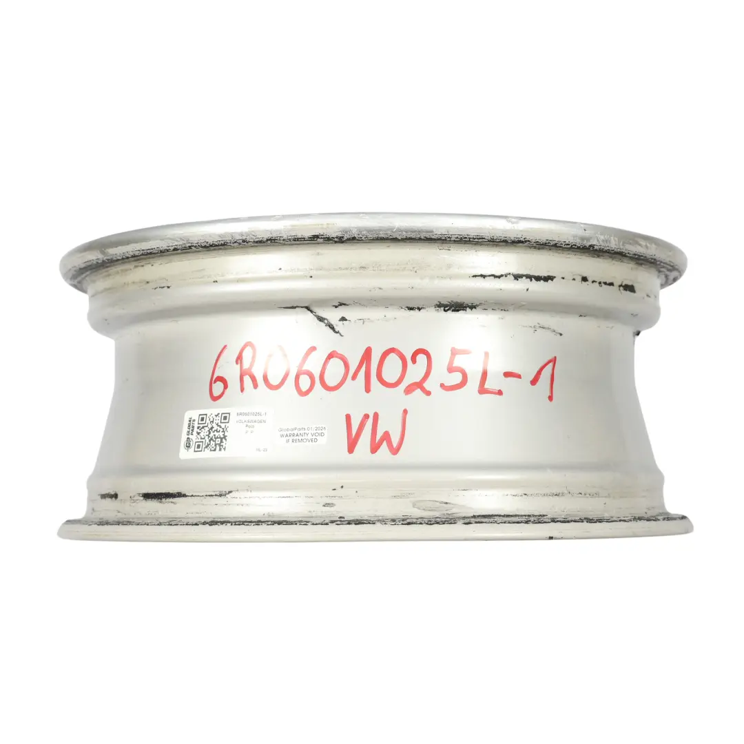 VW Volkswagen Polo 6R Mk5 Silberne Leicht metall felge 15" ET:40 6J - SKU 6R0601025L-1 - Teilenummer 6R0601025L