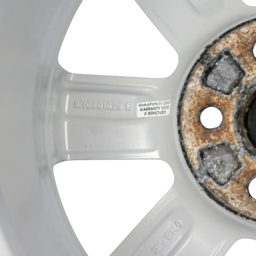 VW Volkswagen Polo 6R Mk5 Silberne Leicht metall felge 15" ET:40 6J - SKU 6R0601025L-1 - Teilenummer 6R0601025L