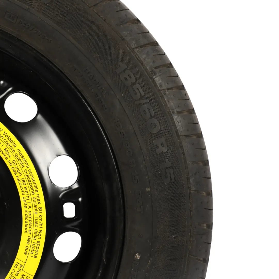 VW Volkswagen Polo 6R Spare Wheel Steel R15 Tyre Continental 185/60 - SKU 6R0601027D-2 - Part number 6R0601027D