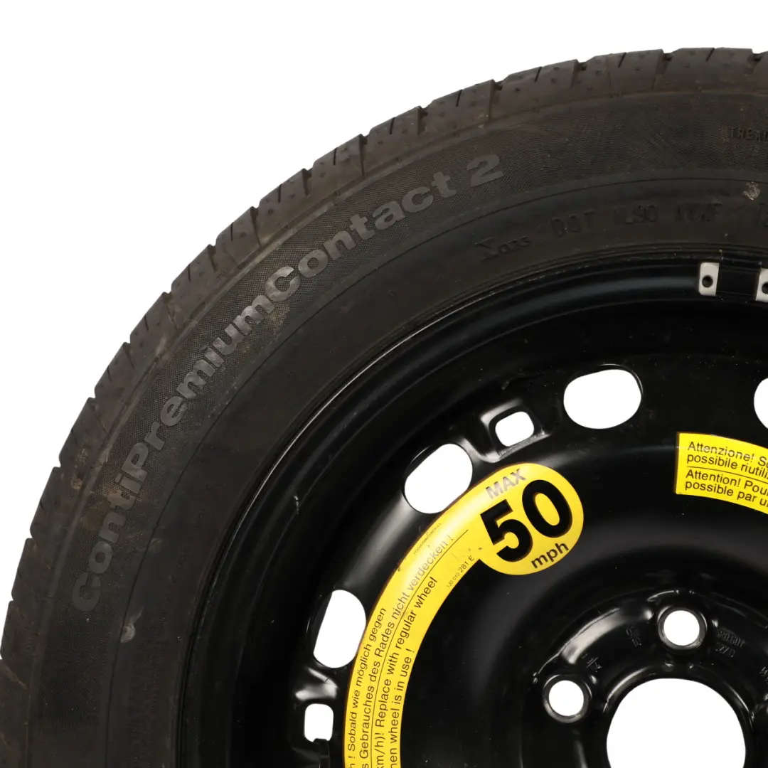 Spare Wheel Steel R15 Tyre Continental 185/60 to VW Volkswagen Polo 6R with Part number 6R0601027D VW Volkswagen Polo 6R Spare Wheel Steel R15 Tyre Continental 185/60 - SKU 6R0601027D-2 - Part number 6R0601027D