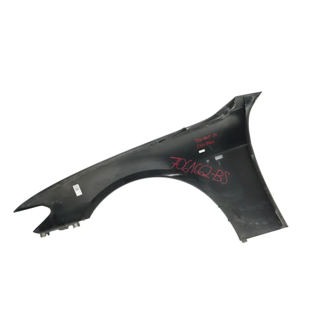 BMW E65 E66 Panel Lateral Ala Delantera Derecha Black Sapphire Negro - 475 - SKU 7061662-BS - Número de pieza 7061662