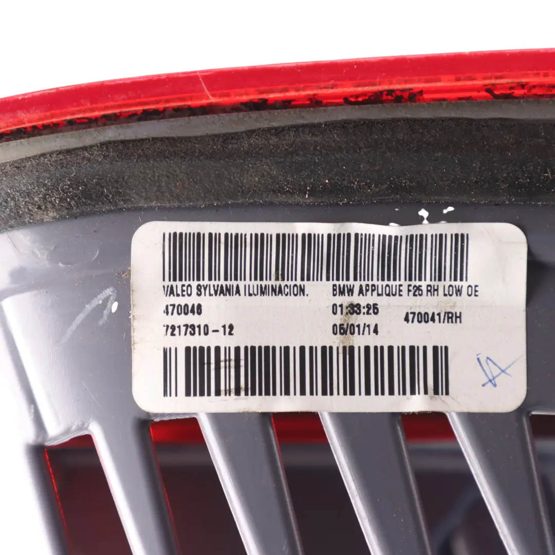 Luz Trasera En Tapa Maletero Portón Trasero Derecha para BMW X3 F25 con número de pieza 7217310 BMW X3 F25 Luz Trasera En Tapa Maletero Portón Trasero Derecha - SKU 7217310-1 - Número de pieza 7217310