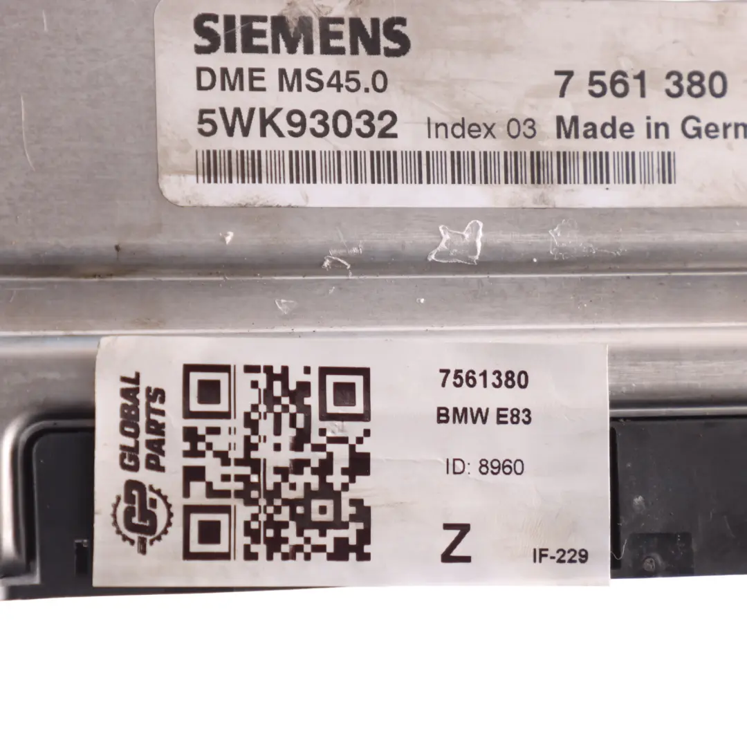3.0iX M54 231HP xDrive Engine Control Module ECU Automatic to BMW X3 E83 with Part number 7561380 BMW X3 E83 3.0iX M54 231HP xDrive Engine Control Module ECU Automatic - SKU 7561380 - Part number 7561380