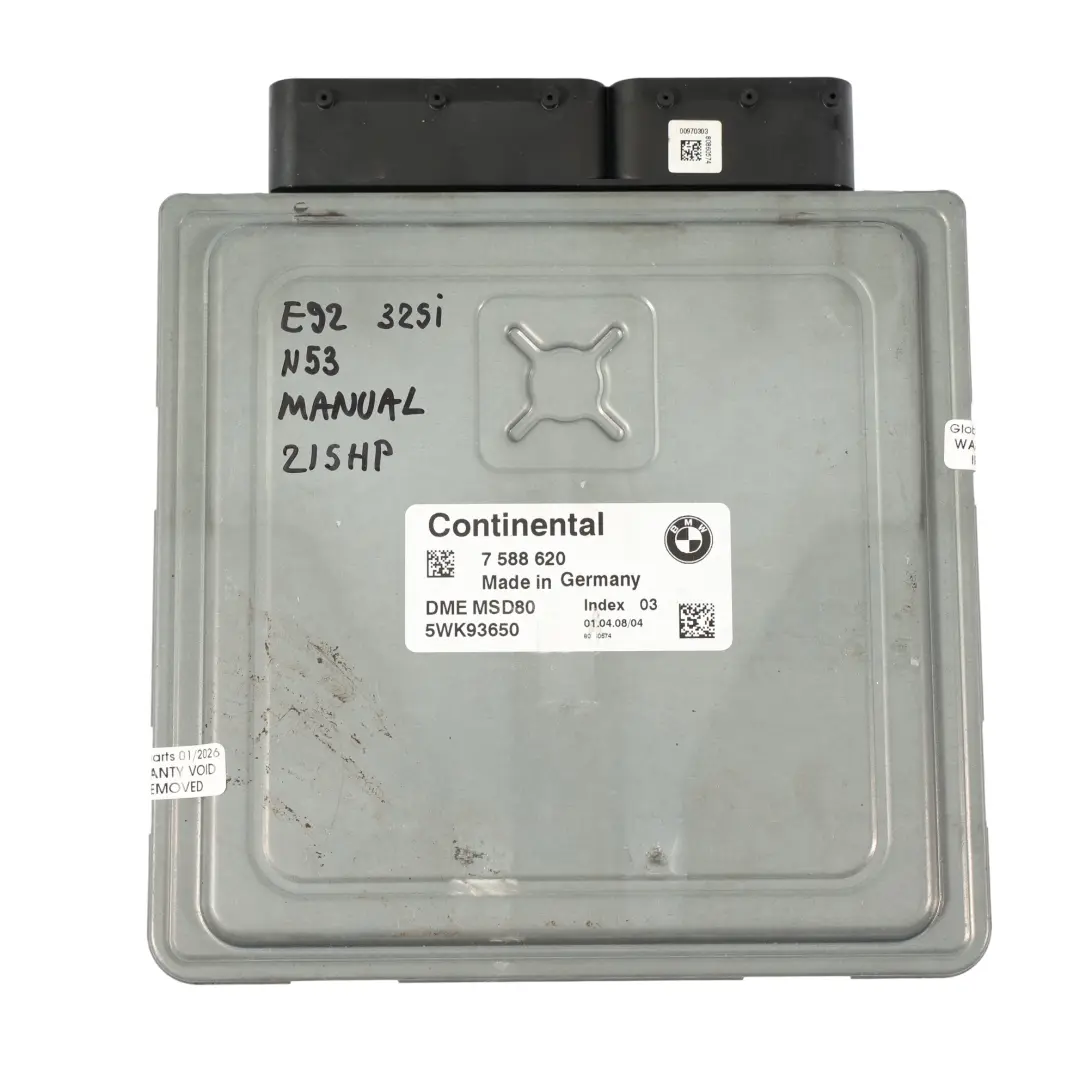 N53 218PS Motor Steuergerät ECU DME Kit Manuelles für BMW E60 E90 325I 525I mit Teilenummer 7588620 BMW E60 E90 325I 525I N53 218PS Motor Steuergerät ECU DME Kit Manuelles - SKU 7588620-7 - Teilenummer 7588620