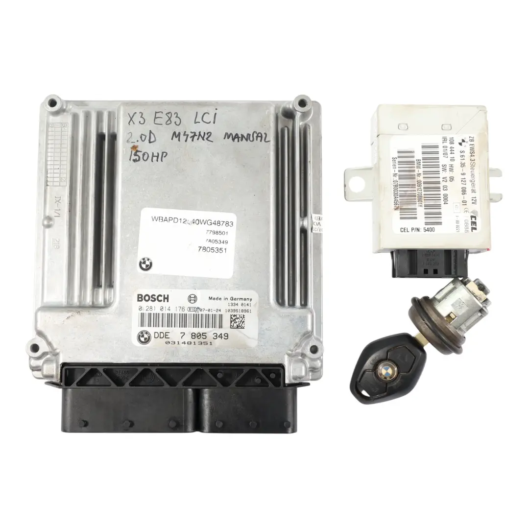 M47N2 2.0D 150HP Zestaw Sterownik Silnika DDE Manual do BMW X3 E83 LCI o numerze 7805349 BMW X3 E83 LCI M47N2 2.0D 150HP Zestaw Sterownik Silnika DDE Manual - SKU 7805349-3 - Numer Części 7805349