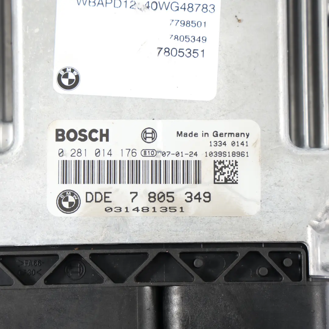 BMW X3 E83 LCI M47N2 2.0D 150CH Kit Calculateur Moteur DDE Manuel - SKU 7805349-3 - Numéro de pièce 7805349
