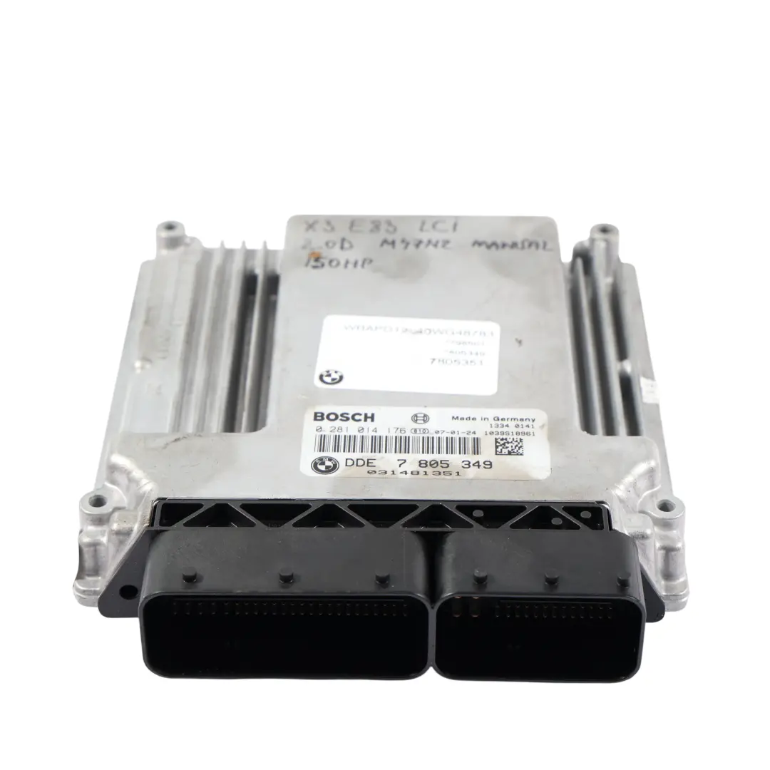 BMW X3 E83 LCI M47N2 2.0D 150CH Kit Calculateur Moteur DDE Manuel - SKU 7805349-3 - Numéro de pièce 7805349