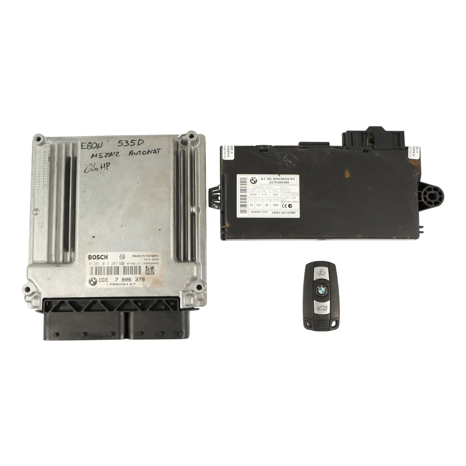 BMW E60 E61 LCI 535D M57N2 286HP ECU Moduł Silnika Kit DDE 7806379 Automat