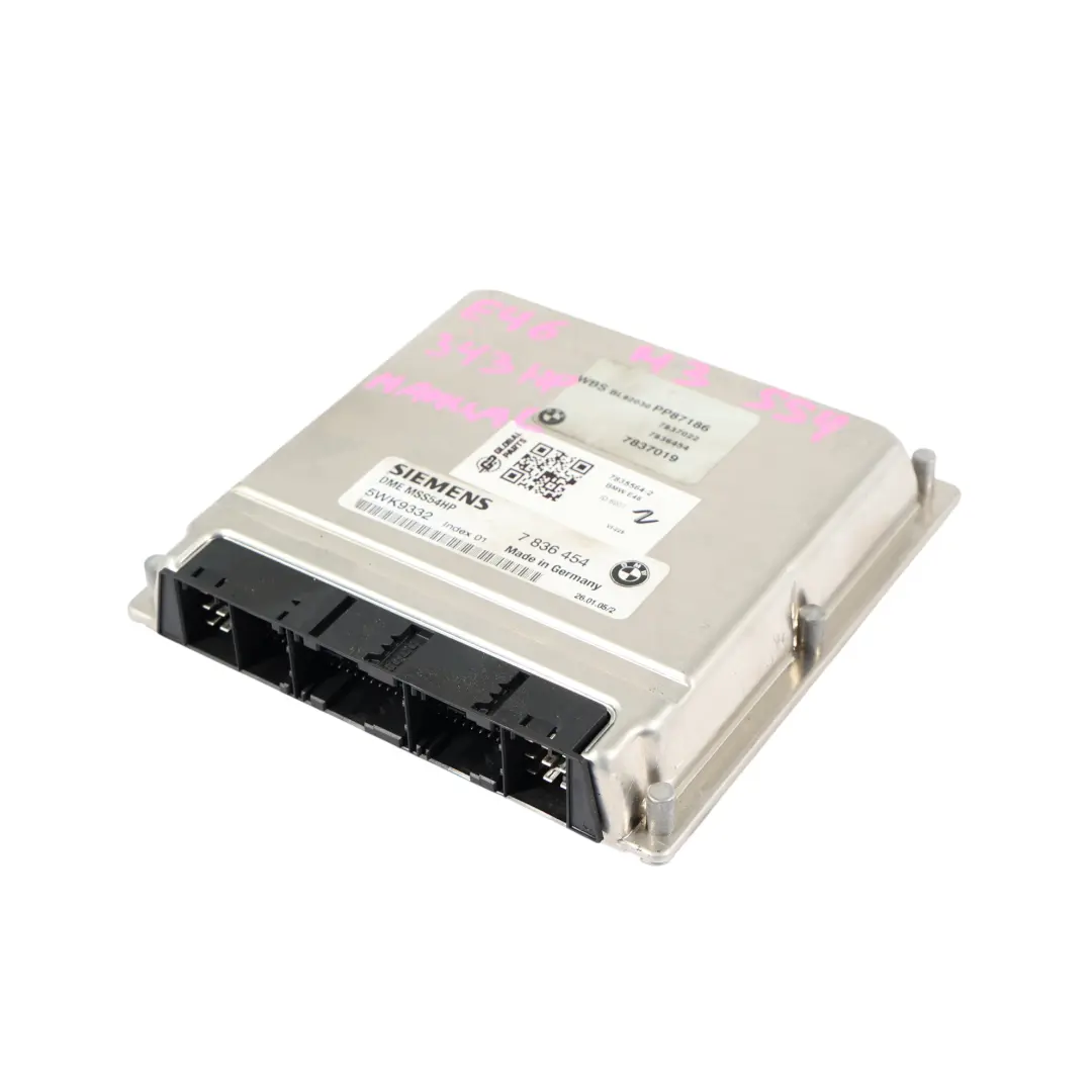 S54 343HP ECU Engine Control Unit Kit DDE Manual to BMW E46 M3 with Part number 7835564 BMW E46 M3 S54 343HP ECU Engine Control Unit Kit DDE Manual - SKU 7835564-2 - Part number 7835564