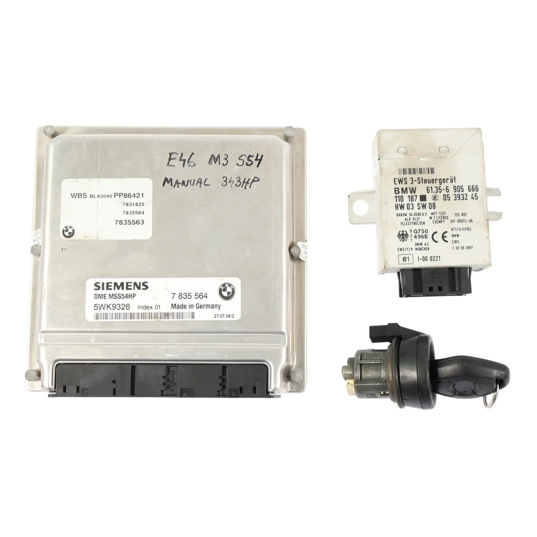BMW E46 M3 S54 343HP Engine Control Unit Kit ECU DDE 7835564 Manual
