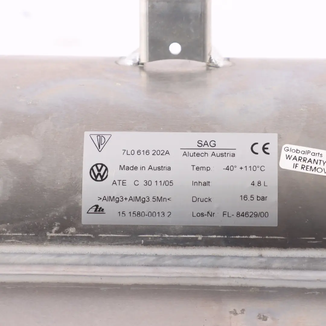 Volkswagen Touareg 7L Depósito Cilindro Suspensión Neumática - SKU 7L0616202A - Número de pieza 7L0616202A
