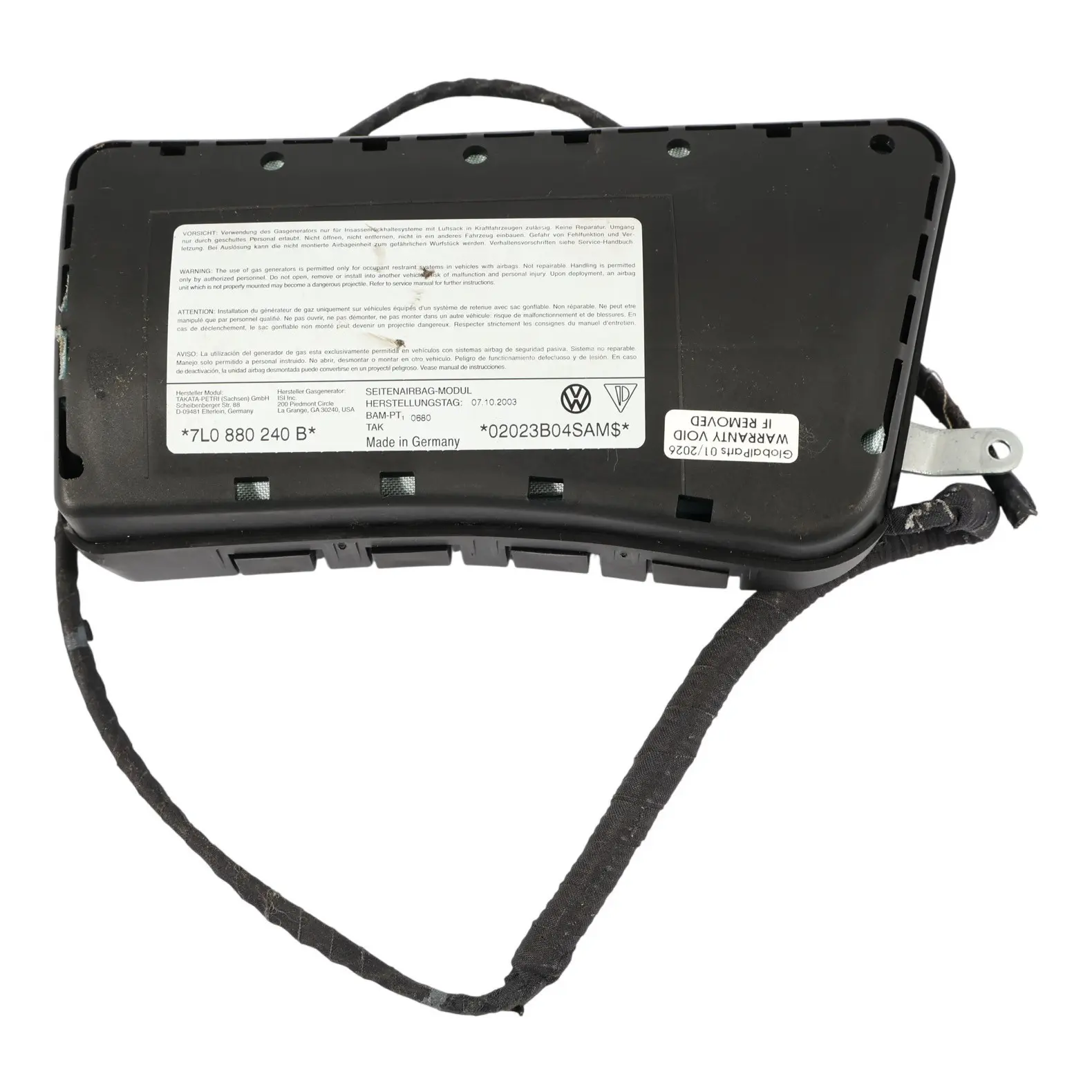 Porsche Cayenne 9PA Front Seat Side Air Module Unit Right O/S 7L0880240B