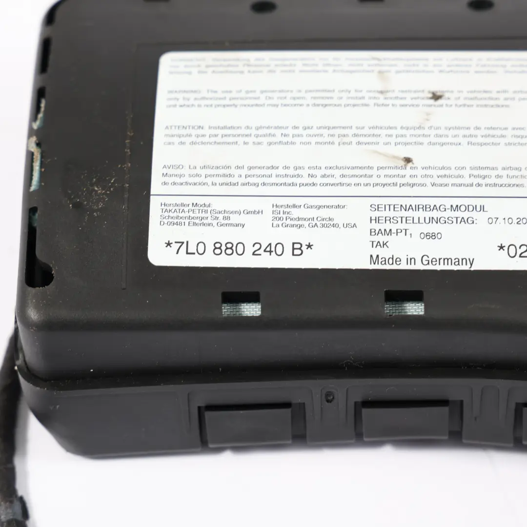 Porsche Cayenne 9PA Front Seat Side Air Module Unit Right O/S - SKU 7L0880240B - Part number 7L0880240B