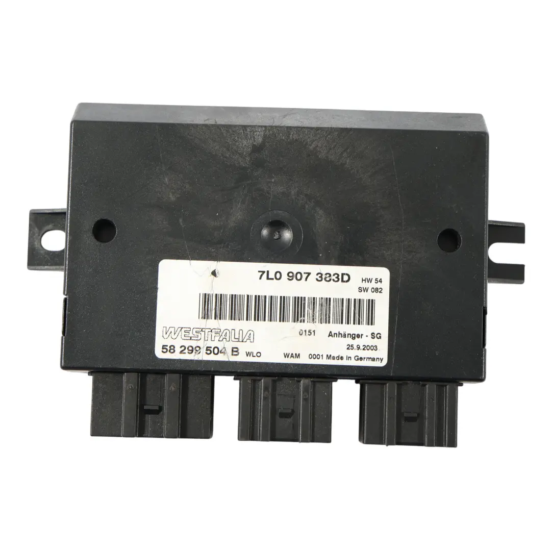 Barra De Remolque Remolque Módulo Control Unidad para Porsche Cayenne 9PA con número de pieza 7L0907383D Porsche Cayenne 9PA Barra De Remolque Remolque Módulo Control Unidad - SKU 7L0907383D - Número de pieza 7L0907383D