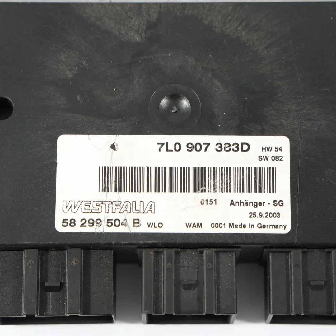 Porsche Cayenne 9PA Module Commande Remorquage Pour Barre Remorquage - SKU 7L0907383D - Numéro de pièce 7L0907383D