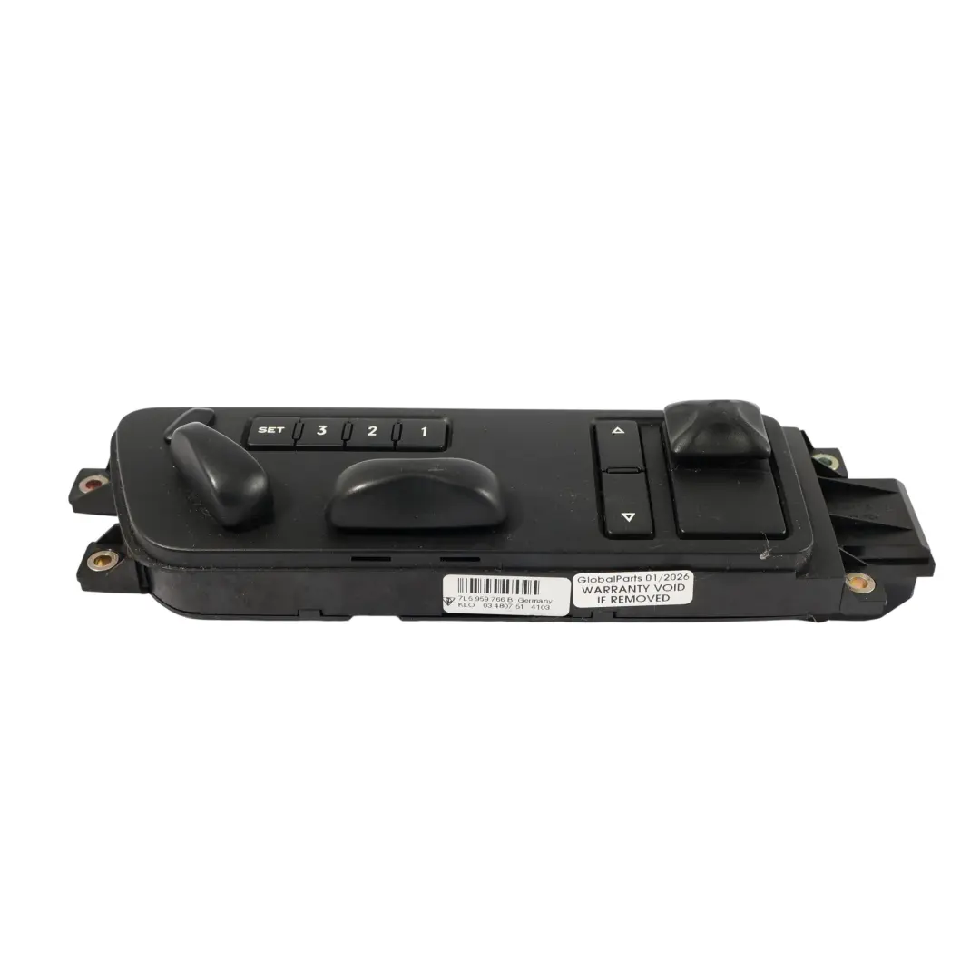 Interruptor Ajuste Asiento Delantero Derecho para Porsche Cayenne 9PA con número de pieza 7L5959766B Porsche Cayenne 9PA Interruptor Ajuste Asiento Delantero Derecho - SKU 7L5959766B - Número de pieza 7L5959766B