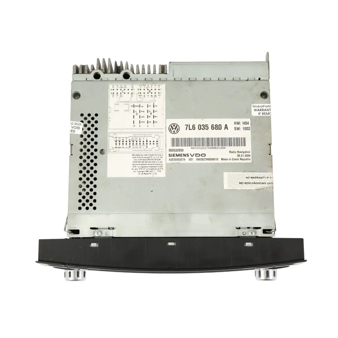 VW Touareg 7L Radioodtwarzacz Nawigacja Sat Nav Head Unit - SKU 7L6035680A - Numer Części 7L6035680A