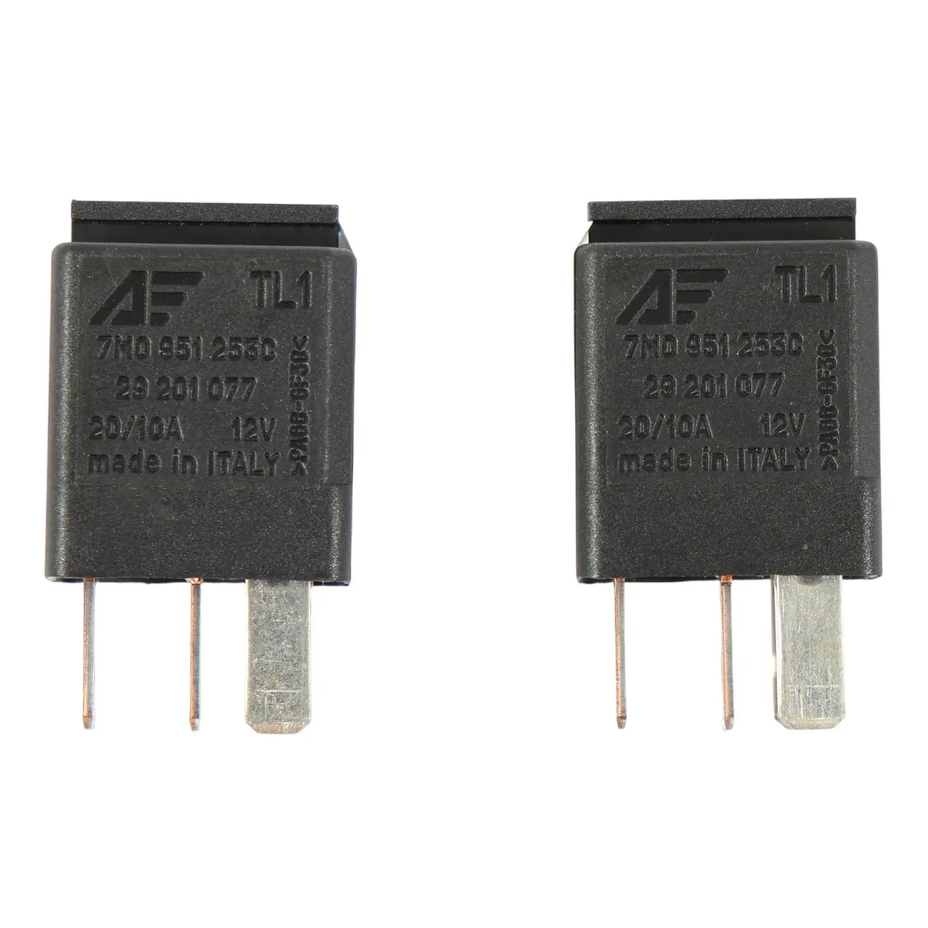 VW Volkswagen Audi Seat Skoda Relay Black Control 5 Pin 12V 7M0951253C Set X2