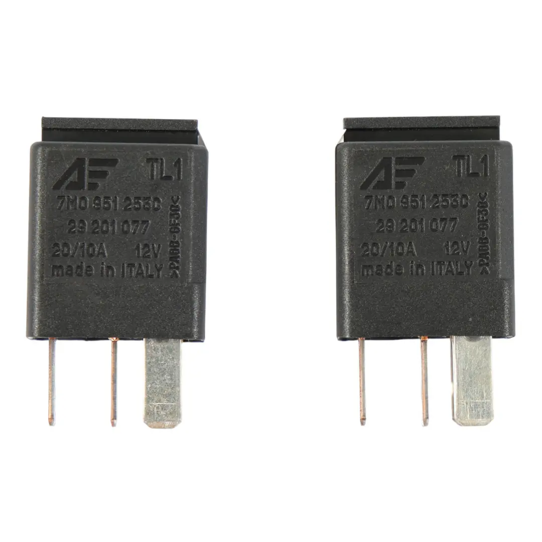 VW Volkswagen Audi Seat Skoda Relè Di Controllo Nero 5 Pin 12V Set X2 - SKU 7M0951253C-3 - Numero di parte 7M0951253C