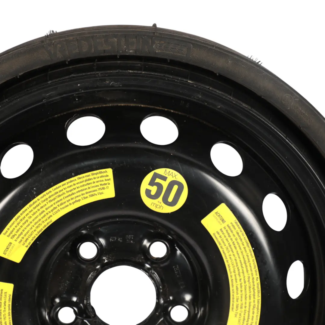 VW Touareg 7L Space Wheel Steel Rim Spare Vredestein Tire 195/75 18" - SKU 4L0601010A - Part number 4L0601010A
