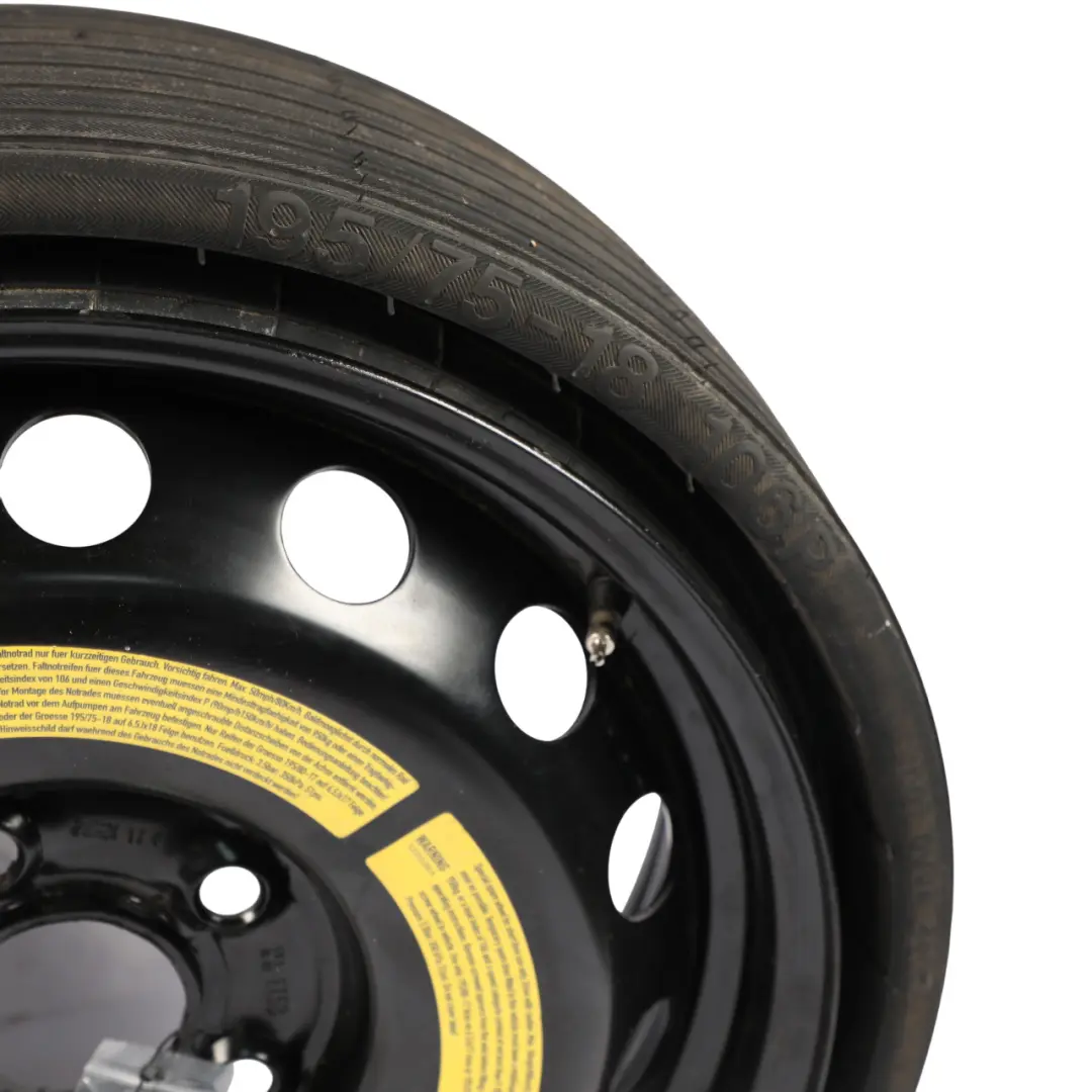 7L Space Wheel Steel Rim Spare Vredestein Tire 195/75 18" to VW Touareg with Part number 4L0601010A VW Touareg 7L Space Wheel Steel Rim Spare Vredestein Tire 195/75 18" - SKU 4L0601010A - Part number 4L0601010A