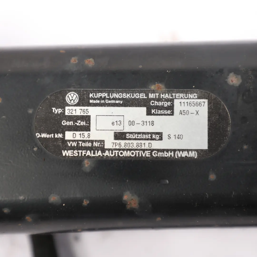 VW Touareg 7P Towbar Westfalia Electrical Towing Hitch Tow Bar - SKU 7P6803881D - Part number 7P6803881D