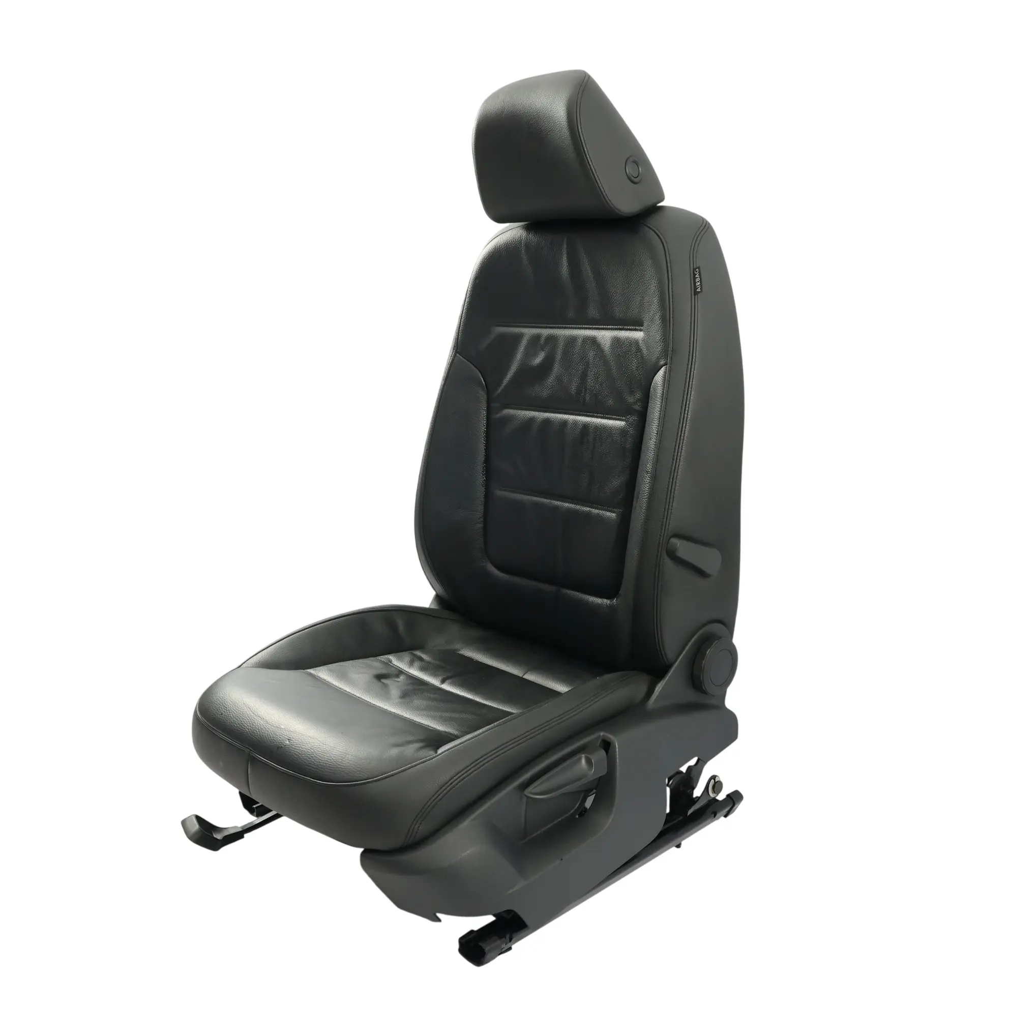 Volkswagen Touareg 7P Front Seat Heated Leather Titan Black Left N/S
