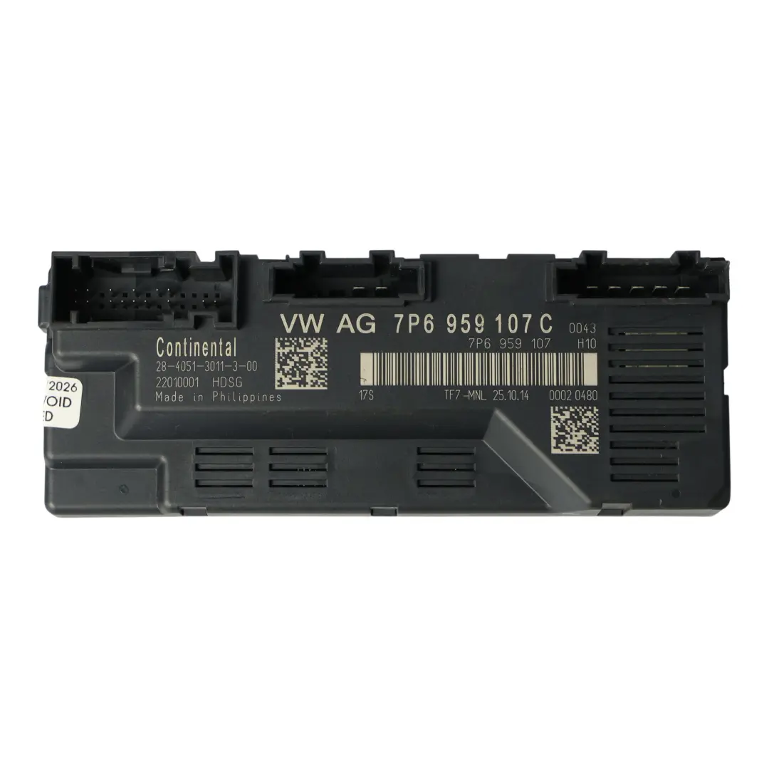 VW Volkswagen Touareg 7P Unità Modulo Controllo Portellone Posteriore - SKU 7P6959107C - Numero di parte 7P6959107C