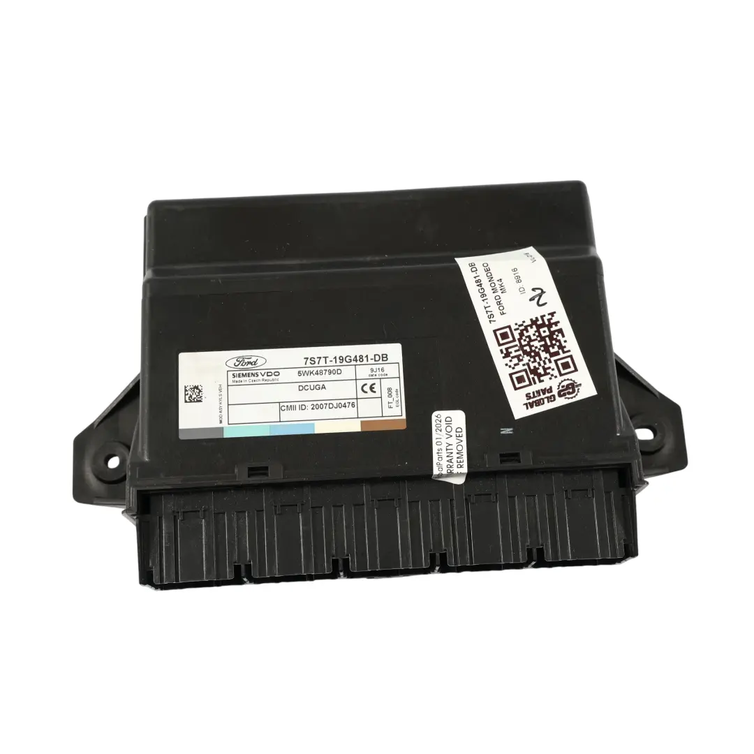 Unidad De Control De Cierre De Puertas Módulo ECU para Ford Mondeo IV con número de pieza 7S7T-19G481-DB Ford Mondeo IV Unidad De Control De Cierre De Puertas Módulo ECU - SKU 7S7T-19G481-DB - Número de pieza 7S7T-19G481-DB