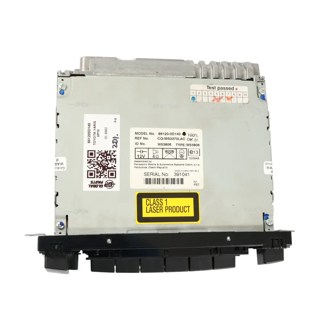 Mk1 Unidad Principal De Radio Con Casete 86120-0D140 para Toyota Yaris con número de pieza 861200D140 Toyota Yaris Mk1 Unidad Principal De Radio Con Casete 86120-0D140 - SKU 861200D140 - Número de pieza 861200D140